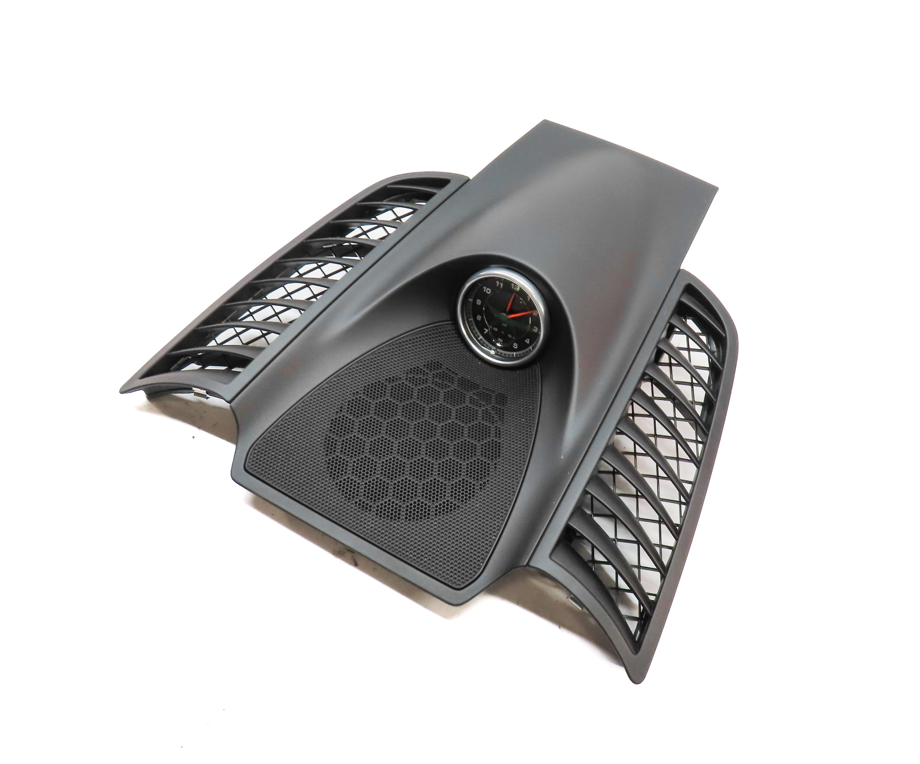 2016 PORSCHE CAYENNE (958) FRONT CENTER DASH SPEAKER GRILLE TRIM w/ ANALOG CLOCK — exact item pictured